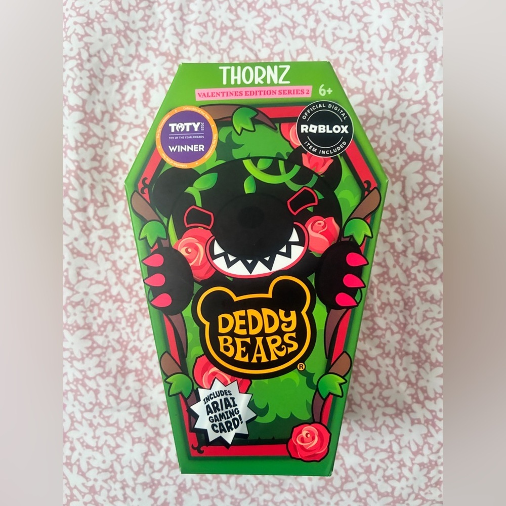 Deddy Bears Thornz Plush – Series 2 Coffin Box w/ AR Card & Roblox Item- NEW